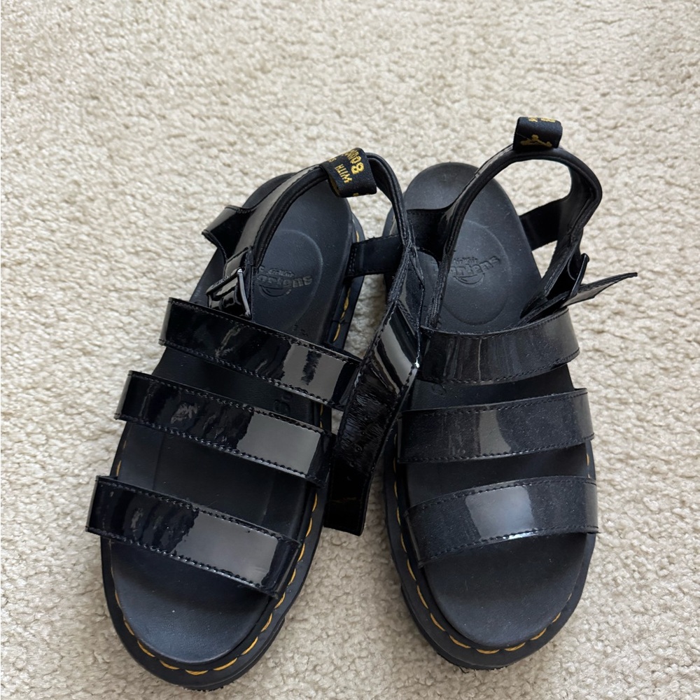 Dr. Martens Black Platform Shoes with Chunky Sole - Picture 3 of 4